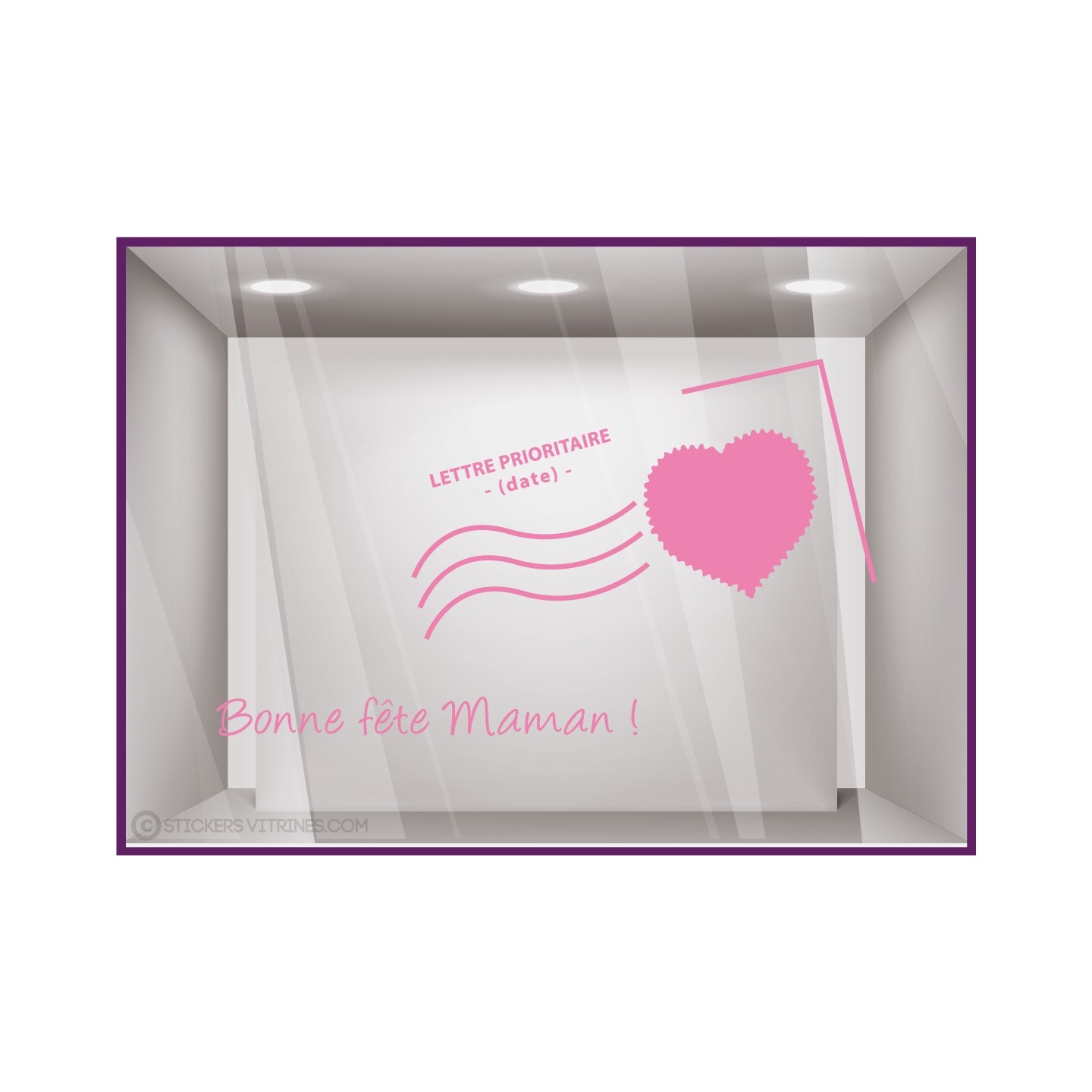 Kit de Stickers Carte Postale Bonne Fete Maman mere calicot lettrage adhésif mode parfumerie fleuriste bijouterie