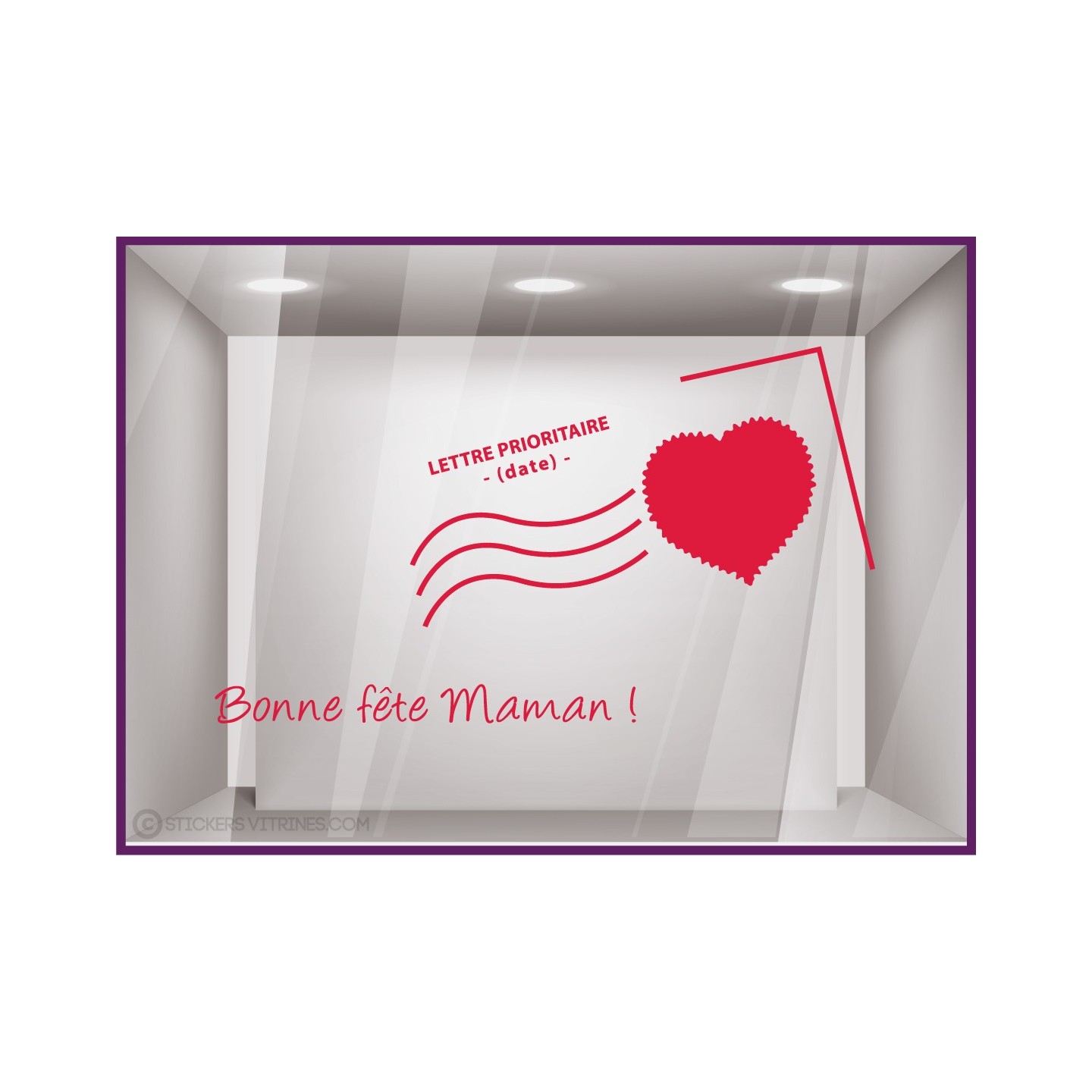 Kit de Stickers Carte Postale Bonne Fete Maman mere calicot lettrage adhésif mode parfumerie fleuriste bijouterie