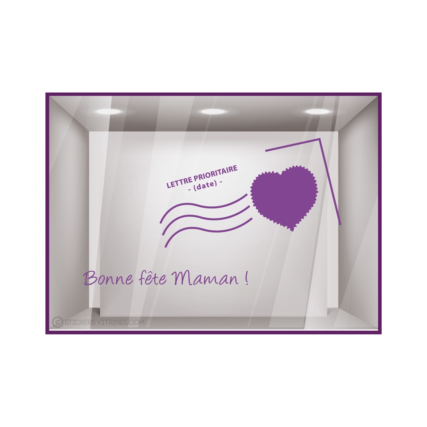 Kit de Stickers Carte Postale Bonne Fete Maman mere calicot lettrage adhésif mode parfumerie fleuriste bijouterie