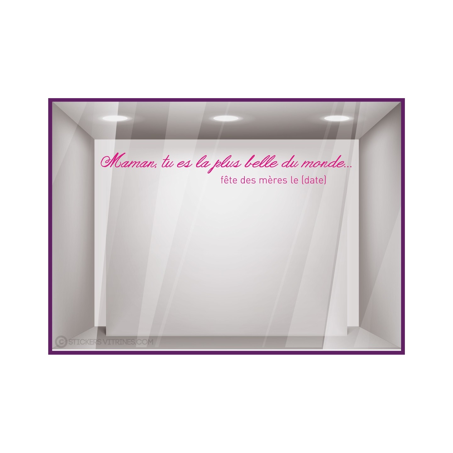 Sticker Maman la plus Belle fete des meres mamans calicot vitrophanie lettrage adhésif mode beaute parfumerie bijouterie