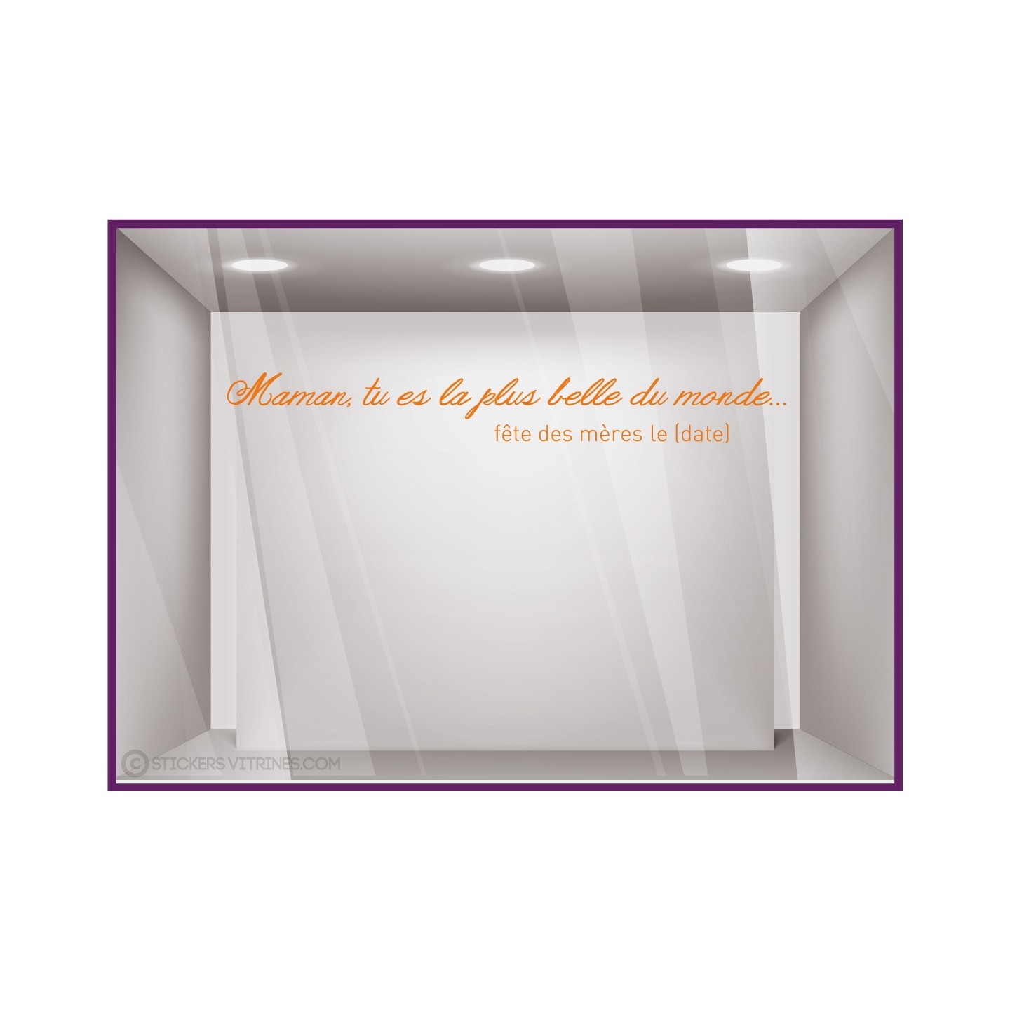 Sticker Maman la plus Belle fete des meres mamans calicot vitrophanie lettrage adhésif mode beaute parfumerie bijouterie