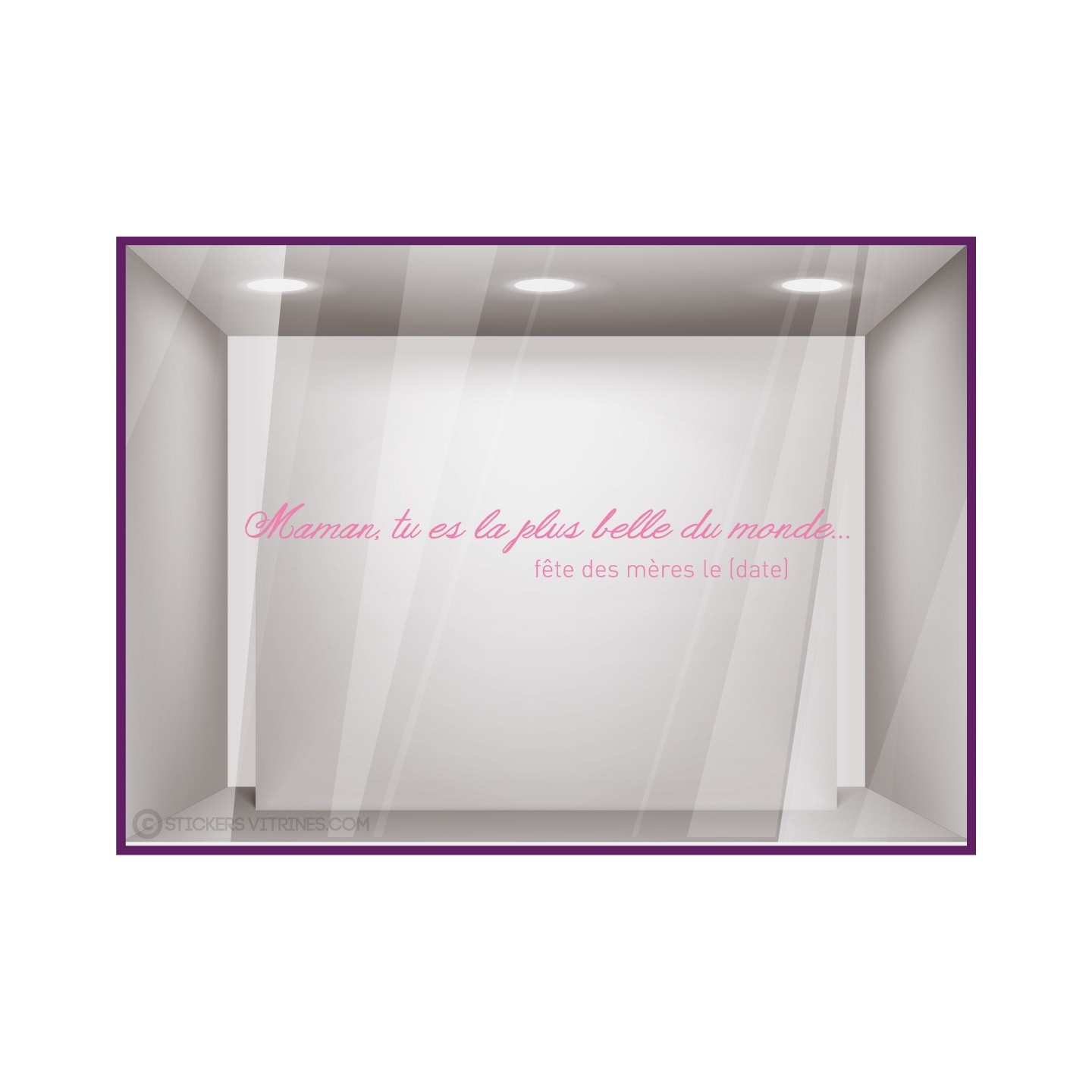 Sticker Maman la plus Belle fete des meres mamans calicot vitrophanie lettrage adhésif mode beaute parfumerie bijouterie