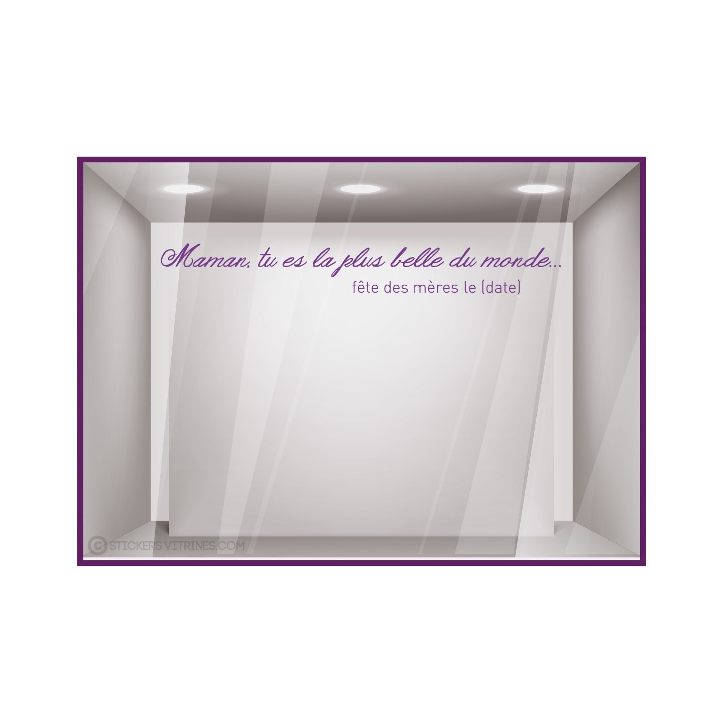 Sticker Maman la plus Belle fete des meres mamans calicot vitrophanie lettrage adhésif mode beaute parfumerie bijouterie