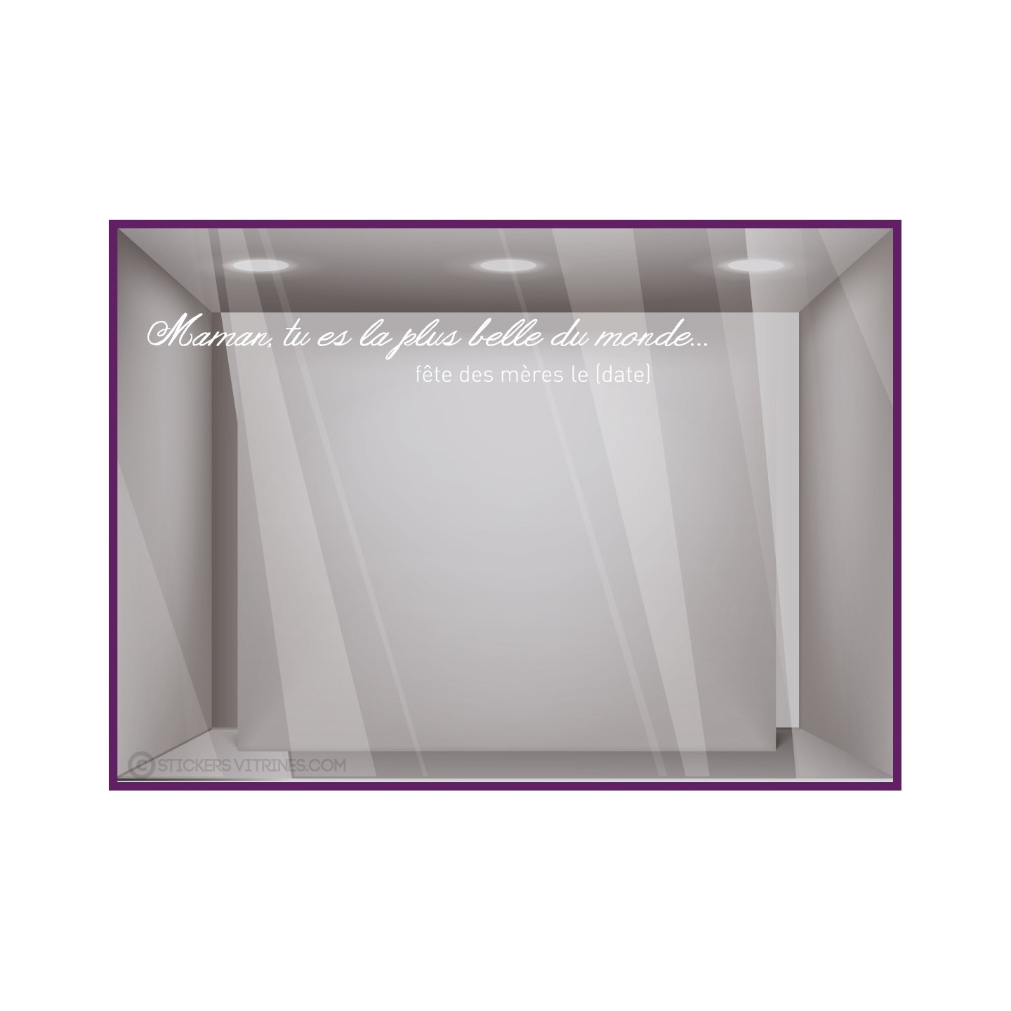 Sticker Maman la plus Belle fete des meres mamans calicot vitrophanie lettrage adhésif mode beaute parfumerie bijouterie