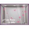 Adhésif pour devanture Kit de Stickers Je t’aime Maman Papillons