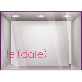 Calicot pour vitrine Sticker Lettrage Date Fête des mères