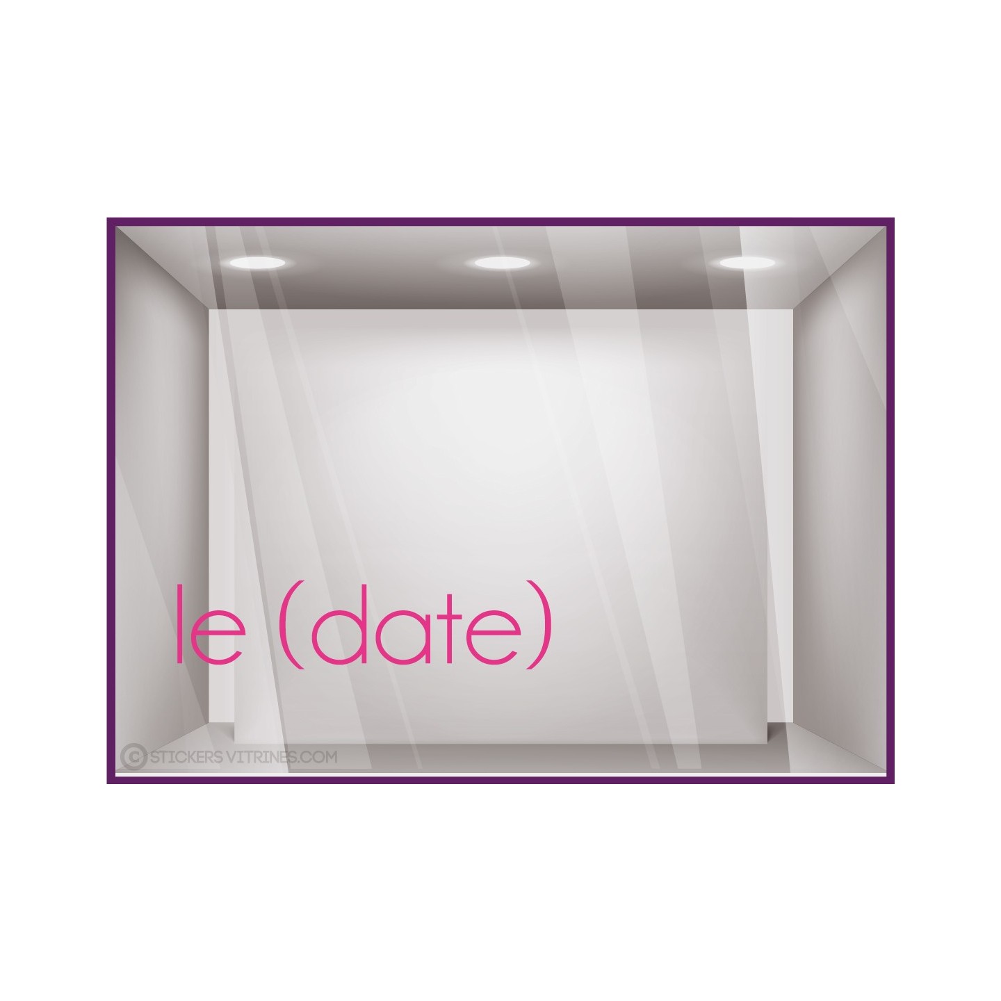 Calicot pour vitrine Sticker Lettrage Date Fête des mères