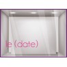 Calicot pour vitrine Sticker Lettrage Date Fête des mères