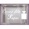 Sticker Parfum Bonne Fête à tous les papas pères coiffeur institut de beauté mode devanture lettrage adhésif texte autocollant