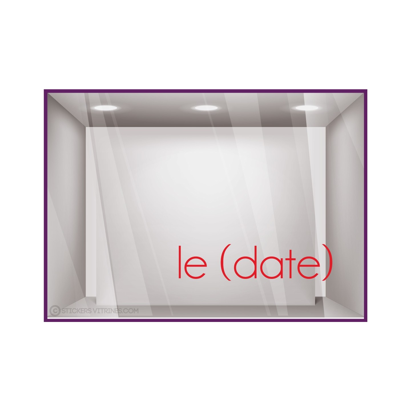 Calicot pour vitrine Sticker Lettrage Date Fête des mères