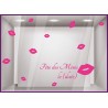 Autocollant pour devanture Kit de Stickers Fête des Mères mamans Bisous lettrage mode institut beaute