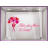Sticker pour vitrine Bouquet de Fleurs Fête des mères maman fleuriste mode parfumerie calicot vitrophanie