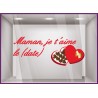 Autocollant adhésif pour vitrine Sticker Chocolats Maman je t’aime chocolaterie patisserie boulangerie fete des meres