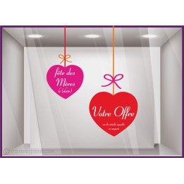 Kit de Stickers Promo fête des mères à personnaliser mode institut de beaute parfumerie bijouterie lettrage vitrophanie