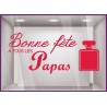 Sticker Parfum Bonne Fête à tous les papas pères coiffeur institut de beauté mode devanture lettrage adhésif texte autocollant