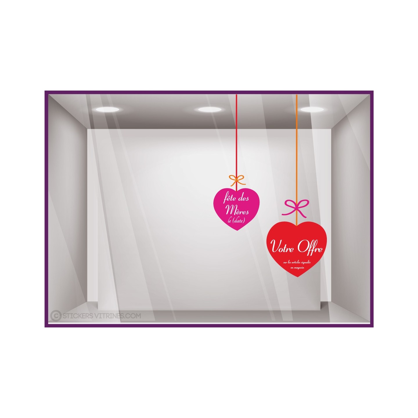 Kit de Stickers Promo fête des mères à personnaliser mode institut de beaute parfumerie bijouterie lettrage vitrophanie
