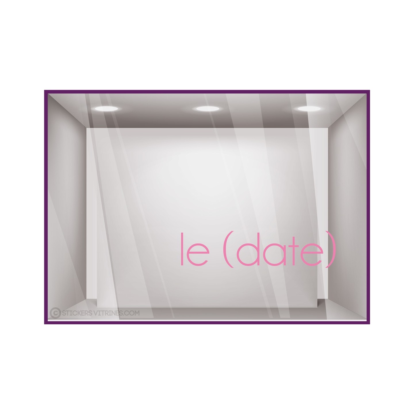 Calicot pour vitrine Sticker Lettrage Date Fête des mères
