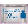Sticker Parfum Bonne Fête à tous les papas pères coiffeur institut de beauté mode devanture lettrage adhésif texte autocollant