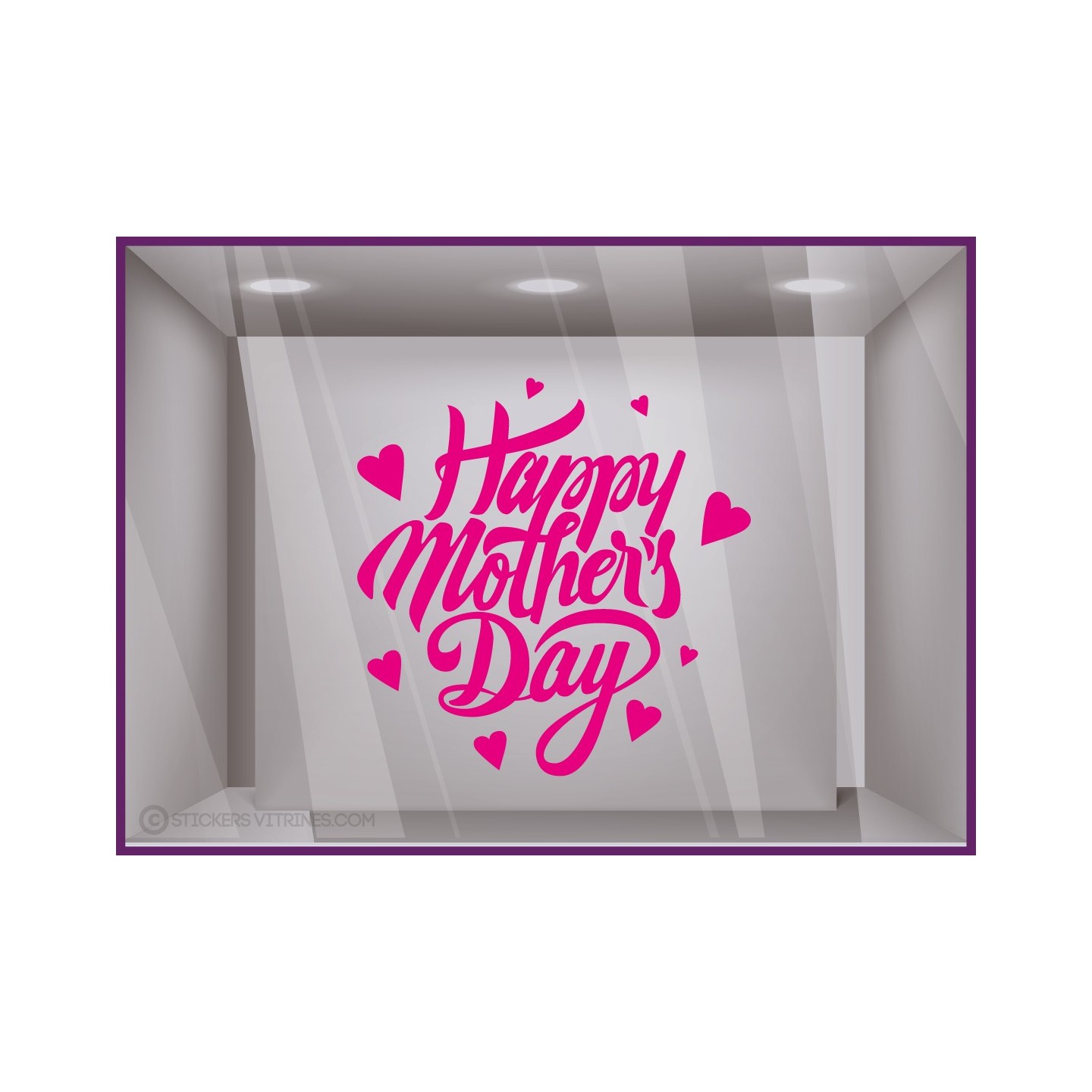 Happy mother's day fete des meres mamans fleuriste mode institut de beaute parfumerie bijouterie calicot vitrophanie commerce 