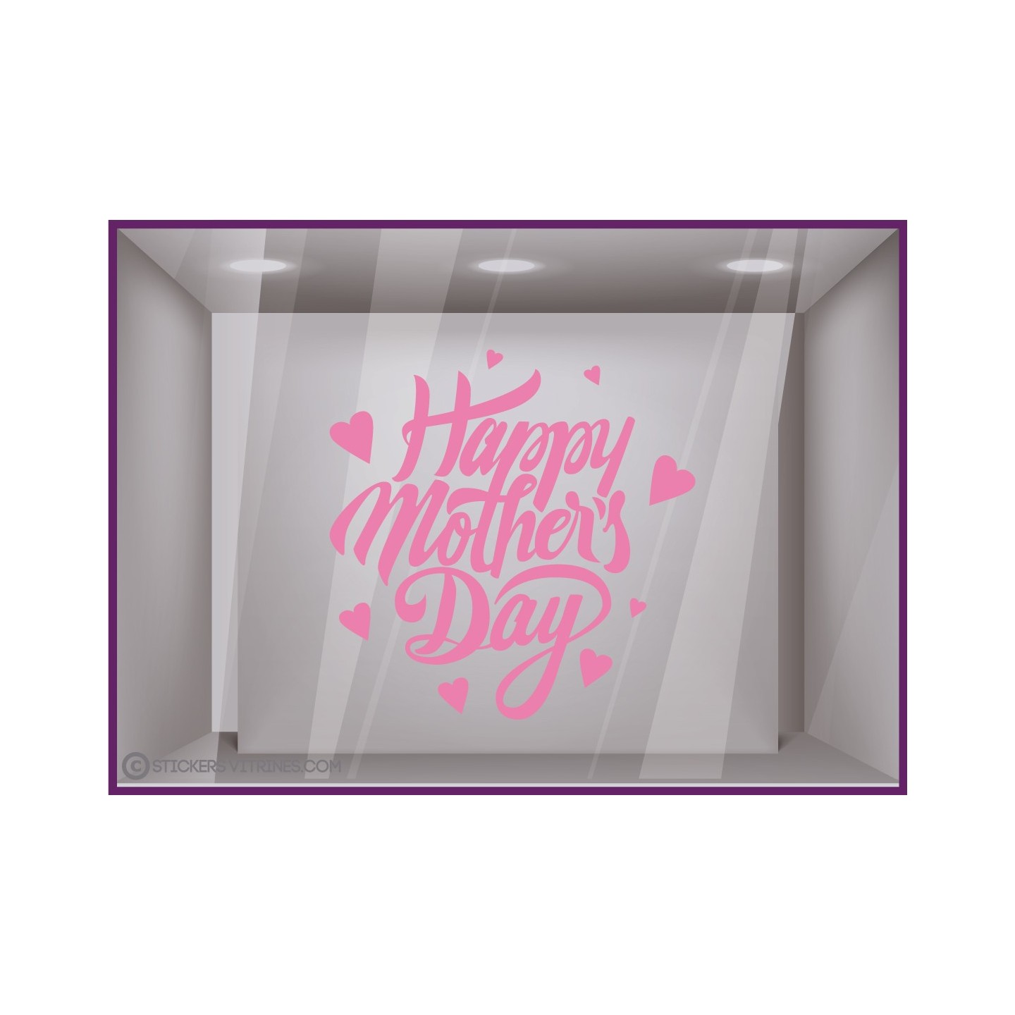 Happy mother's day fete des meres mamans fleuriste mode institut de beaute parfumerie bijouterie calicot vitrophanie commerce 