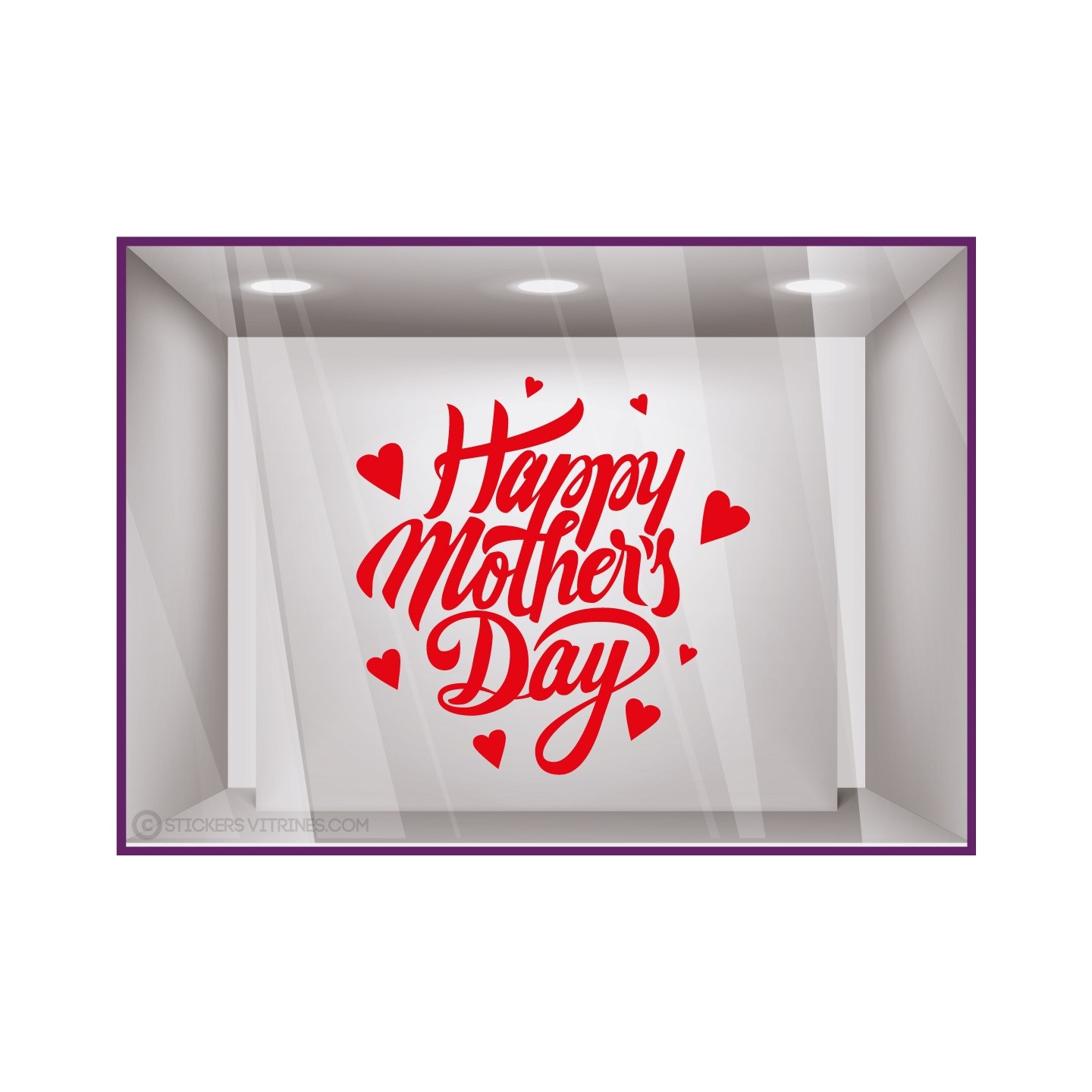 Happy mother's day fete des meres mamans fleuriste mode institut de beaute parfumerie bijouterie calicot vitrophanie commerce 