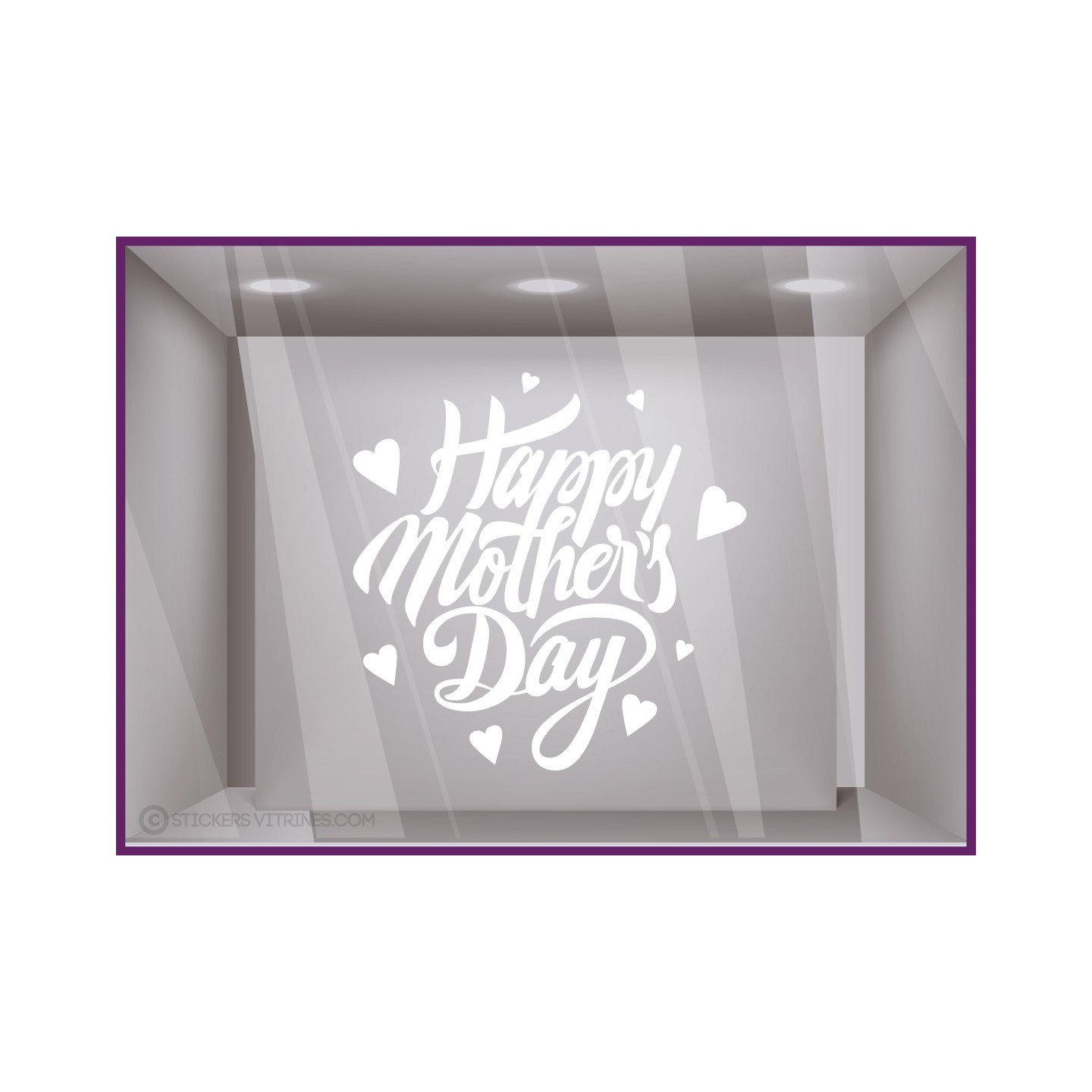 Happy mother's day fete des meres mamans fleuriste mode institut de beaute parfumerie bijouterie calicot vitrophanie commerce 