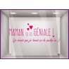 Sticker Maman tu es géniale fete des meres mamans lettrage adhésif calicot mode fleuriste bijouterie parfumerie vitrophanie 