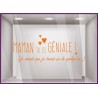Sticker Maman tu es géniale fete des meres mamans lettrage adhésif calicot mode fleuriste bijouterie parfumerie vitrophanie 