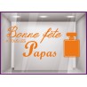 Sticker Parfum Bonne Fête à tous les papas pères coiffeur institut de beauté mode devanture lettrage adhésif texte autocollant