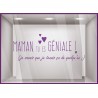 Sticker Maman tu es géniale fete des meres mamans lettrage adhésif calicot mode fleuriste bijouterie parfumerie vitrophanie 