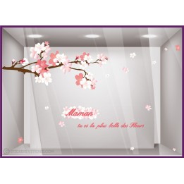 Adhésif pour devanture Kit de Stickers Maman tu es la plus belle des fleurs
