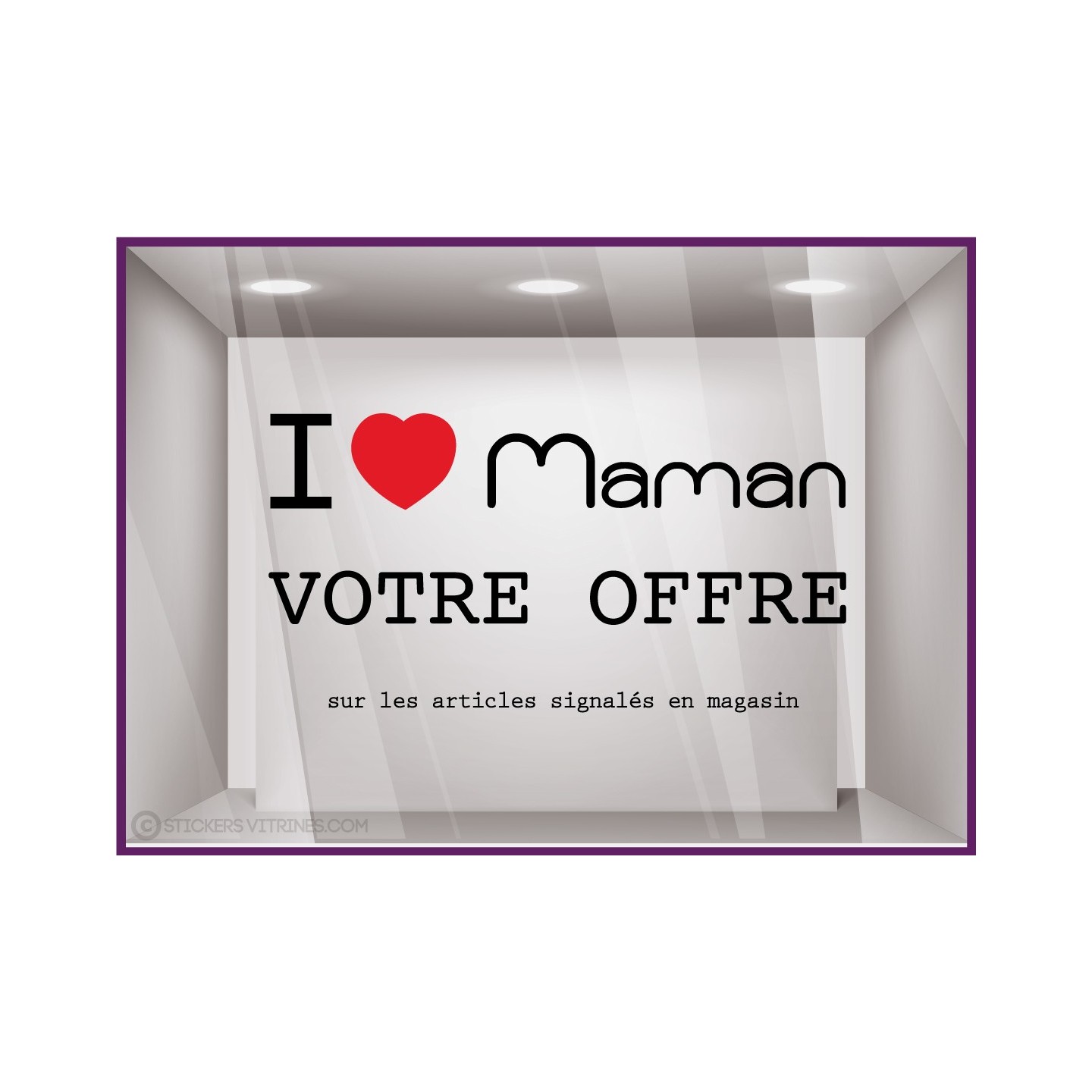 Vitrophanie Sticker Promo fête des mères à personnaliser fleuriste mode parfumerie bijouterie promotion
