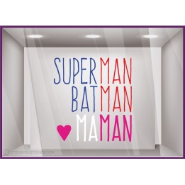 Sticker Superman, Batman, Maman