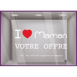 Vitrophanie Sticker Promo fête des mères à personnaliser fleuriste mode parfumerie bijouterie promotion