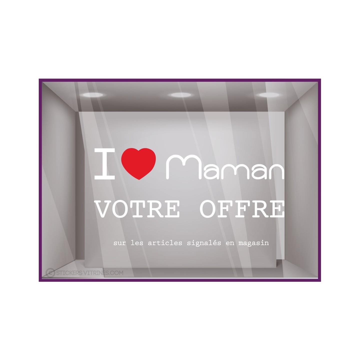 Vitrophanie Sticker Promo fête des mères à personnaliser fleuriste mode parfumerie bijouterie promotion