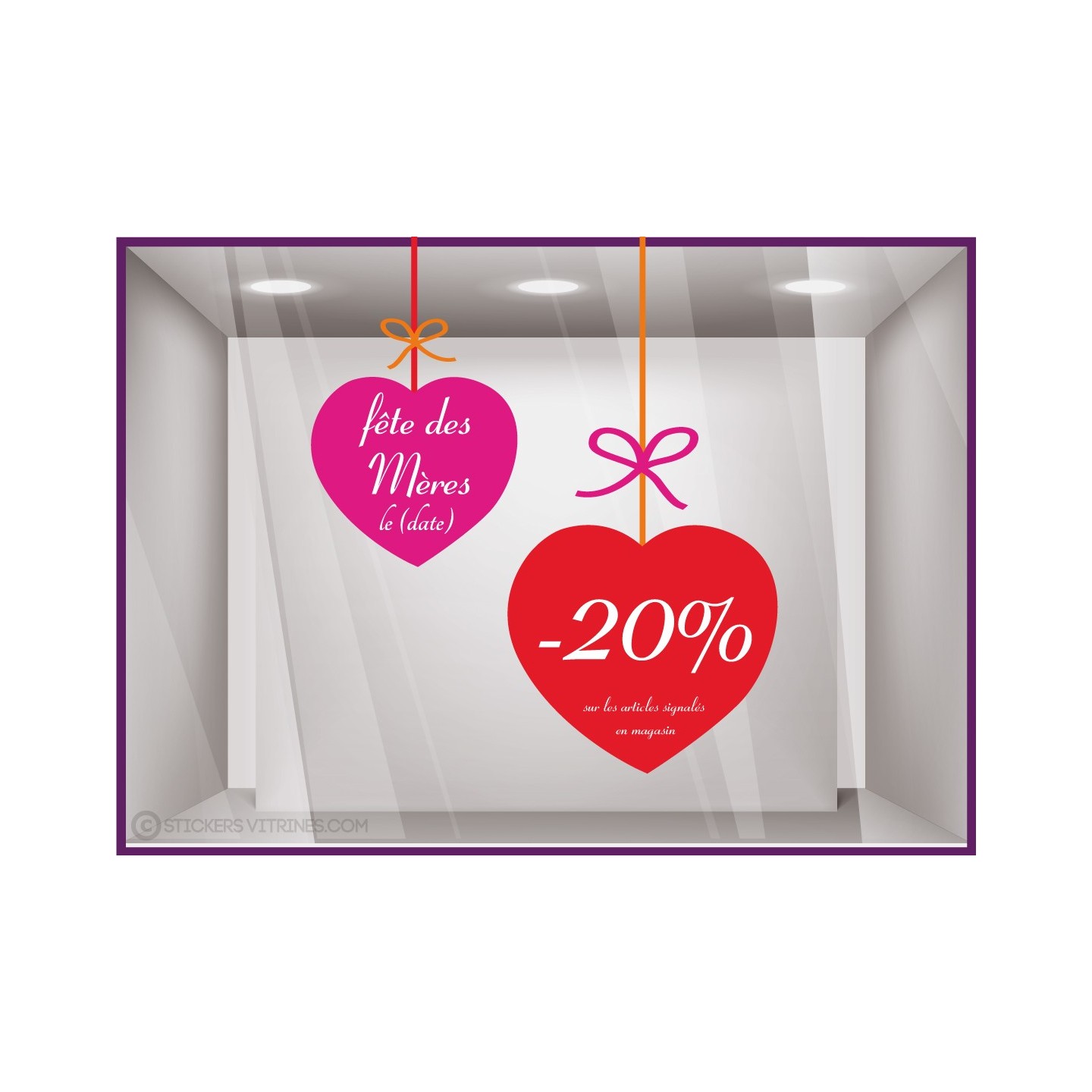 Autocollant pour devanture Kit de Stickers Promo fête des mères institut beaute mode parfumerie bijouterie lettrage calicot