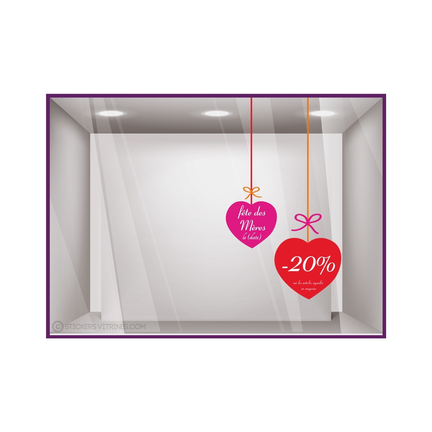Autocollant pour devanture Kit de Stickers Promo fête des mères institut beaute mode parfumerie bijouterie lettrage calicot