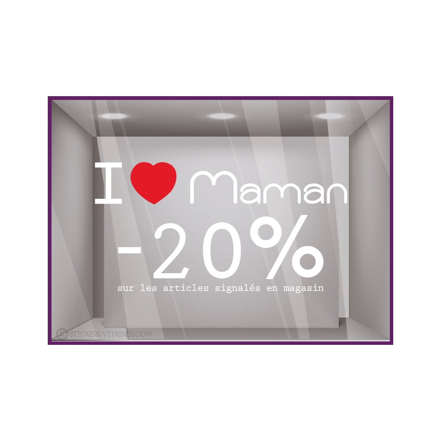 Sticker Promo fête des mères DEVANTURE COMMERCE VITRES VITRINES CALICOT ADHESIF 