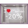 Sticker Promo fête des mères DEVANTURE COMMERCE VITRES VITRINES CALICOT ADHESIF 