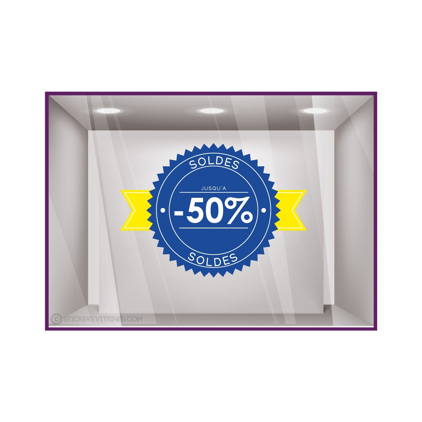 Sticker Calicot Badge Soldes pour commerce professionnel