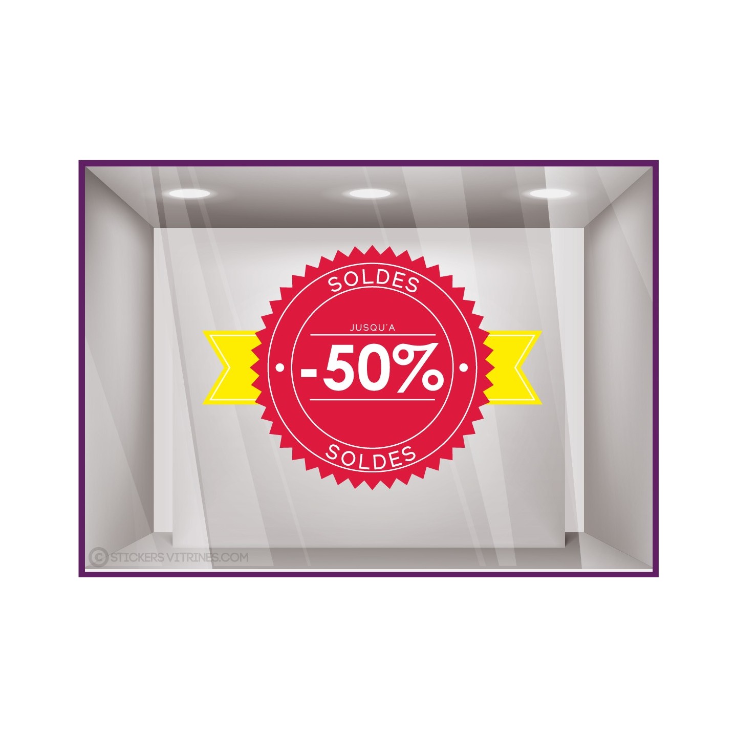 Sticker Calicot Badge Soldes pour commerce professionnel