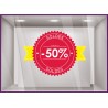 Sticker Calicot Badge Soldes pour commerce professionnel