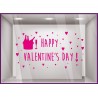 Sticker Champagne Happy Valentine's Day saint valentin vitrine devanture magasin boutique sticker calicot vitrophanie mode mode