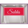 Sticker Soldes bandeau calicot vitrines magasin vitrophanie 50% fournisseur