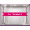 Sticker bandeau 2ème démarque adhésif autocollant vitrophanie devanture magasin boutique enseigne devanture calicot