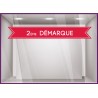 Sticker bandeau 2ème démarque adhésif autocollant vitrophanie devanture magasin boutique enseigne devanture calicot