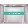 Sticker bandeau 2ème démarque adhésif autocollant vitrophanie devanture magasin boutique enseigne devanture calicot