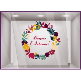 STICKER COURONNE BONJOUR L'AUTOMNE