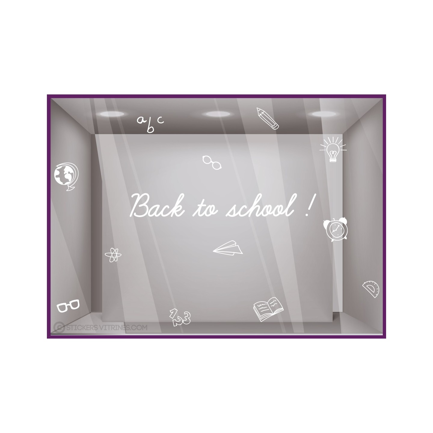 KIT DE STICKERS BACK TO SCHOOL DEVANTURE BOUTIQUE VITROPHANIE CALICOT LETTRAGE ADHESIF