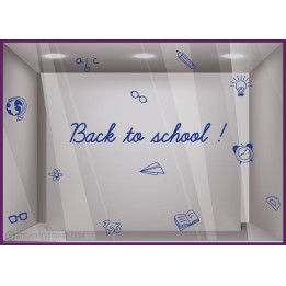 KIT DE STICKERS BACK TO SCHOOL DEVANTURE BOUTIQUE VITROPHANIE CALICOT LETTRAGE ADHESIF